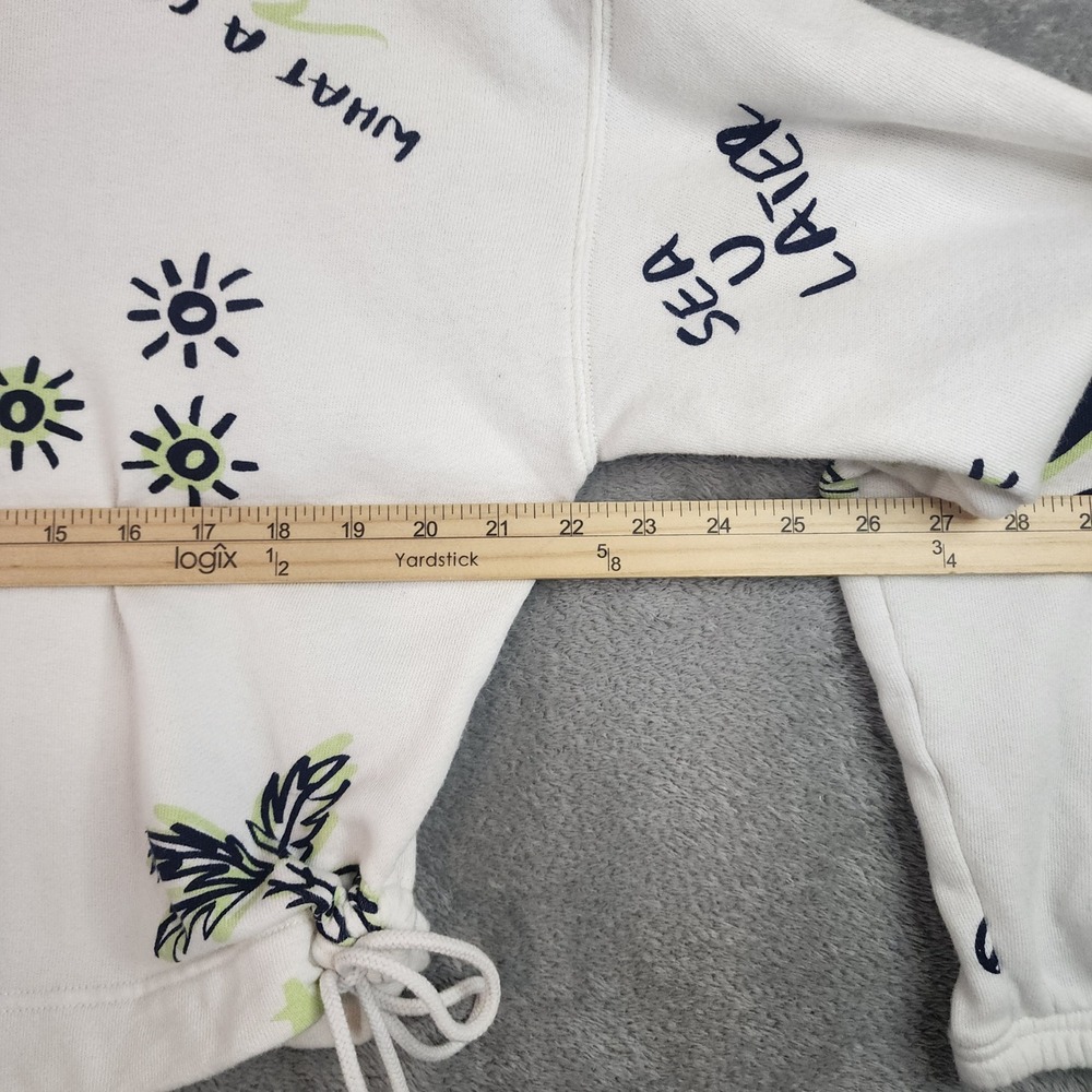 Offline by Aerie Sweatshirt Womens Small  White Graphic Print Drawstring Hem - Picture 4 of 13